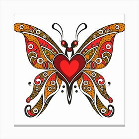 Butterfly With Heart 1 Canvas Print