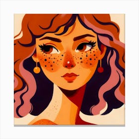 Redhead Woman With Freckles Art Canvas Print