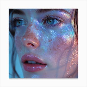 Girl With Glitter On Her Face 2 Canvas Print
