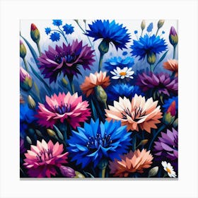 Cornflower flowers Canvas Print