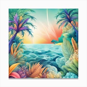 Tropical Landscape 3 Canvas Print