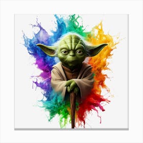 Yoda Splashing Paint Canvas Print