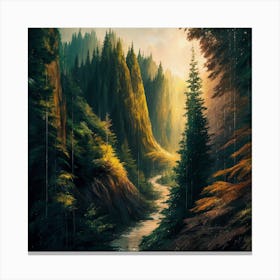 River In The Forest 1 Canvas Print