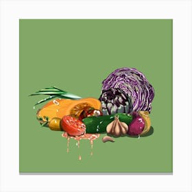 Vegetable Splatter Canvas Print