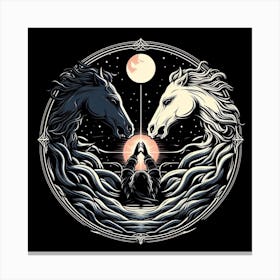 Horse And The Moon Canvas Print