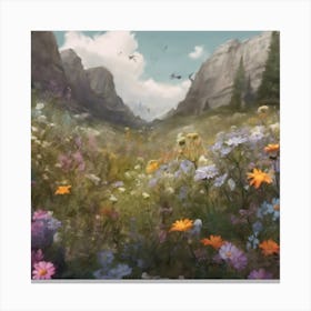 Wildflowers In The Mountains Canvas Print