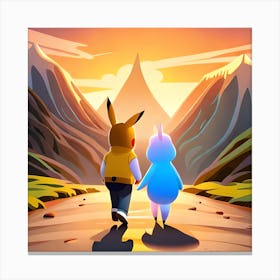 Pikachu And Pikachu Canvas Print