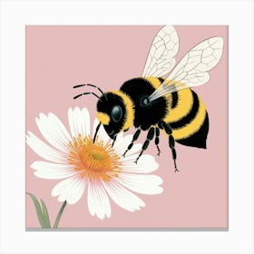 Bee On A Flower Canvas Print