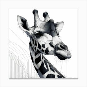 Giraffe Head - Abstract Line Art Illustration 87 Canvas Print