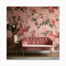 A Photo Of A Wall With Wallpaper 2 Canvas Print