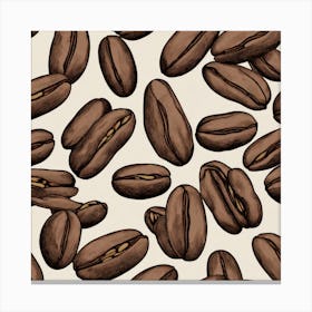 Coffee Beans Seamless Pattern 7 Canvas Print