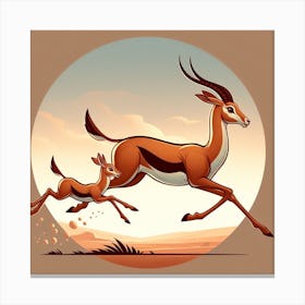 Antelope And Antelope Canvas Print