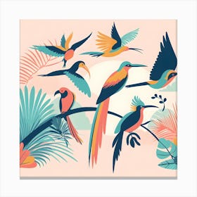 Parrots in the Jungle Canvas Print