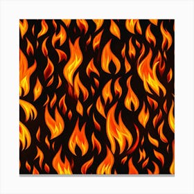 Flames On Black Background 34 Canvas Print