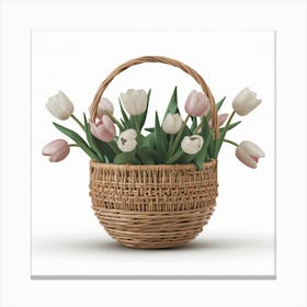 Tulips In A Basket 8 Canvas Print