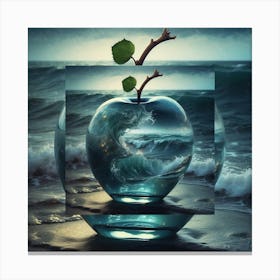 Apple In The Water Canvas Print