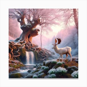 Deer In The Forest 15 Canvas Print