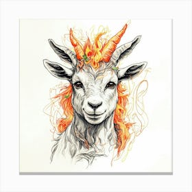 Goat With Horns 9 Canvas Print