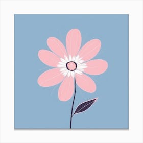 A White And Pink Flower In Minimalist Style Square Composition 473 Canvas Print