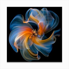 Blue And Orange Flower 3 Canvas Print