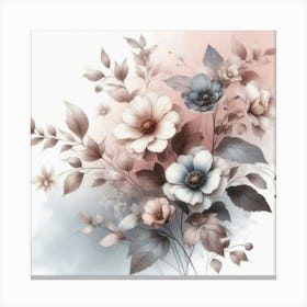 Flowers On A White Background Canvas Print