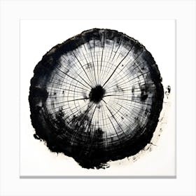 Tree Rings Abstraction in Black and White No. 1 Canvas Print