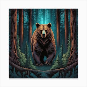 Bear In The Forest 12 Canvas Print