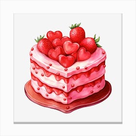 Valentine'S Day Cake 21 Canvas Print