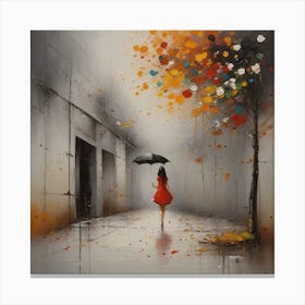Woman With Umbrella Canvas Print