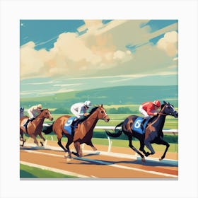 Horse Racing On The Track 1 Canvas Print