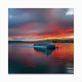 Sunset On A Ferry 21 Canvas Print