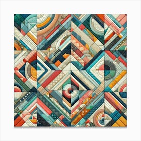 Colorful Quilt Using Geometric Patterns (2) Canvas Print