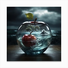 Apple In A Glass Canvas Print