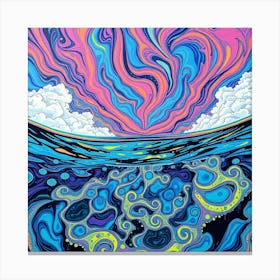 Psychedelic Ocean Canvas Print