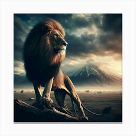 Lion In The Desert Canvas Print