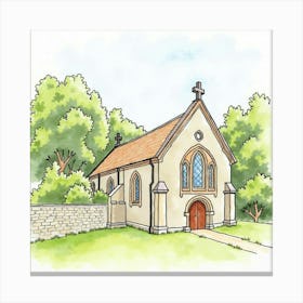 Watercolor Scene Of The St 3 Canvas Print