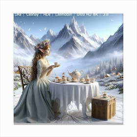 Elf enjoying tea  Canvas Print