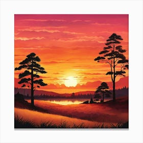 Sunset Landscape Canvas Print