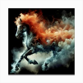 Horse In Smoke Canvas Print
