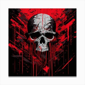 Skull In Blood Canvas Print