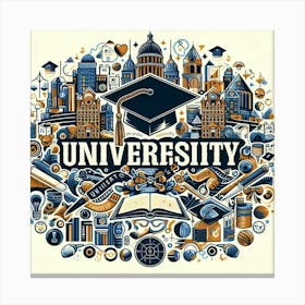 University Illustration Canvas Print