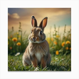 Rabbit In The Meadow Canvas Print