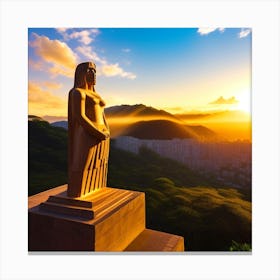 Statue Of Liberty At Sunset Canvas Print