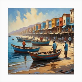 Fishing Boats On The Beach 7 Canvas Print