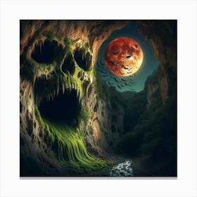Halloween Skull Cave Canvas Print