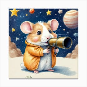 Hamster In Space 5 Canvas Print