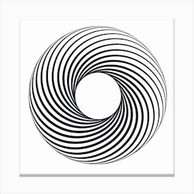 Spiral In Black And White Aesthetic Minimalist Canvas Print