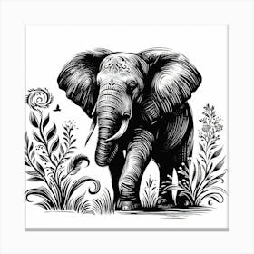 Illustration Elephant 4 Canvas Print