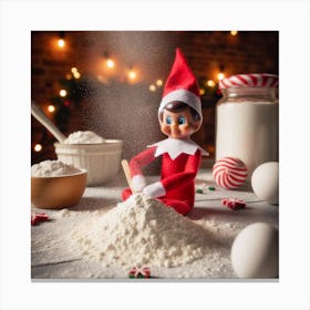 Elf on thee shelf getting to thee baking Canvas Print