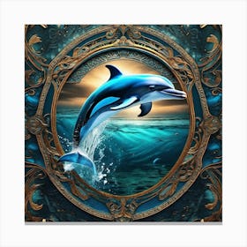 Dolphin In The Ocean 4 Canvas Print